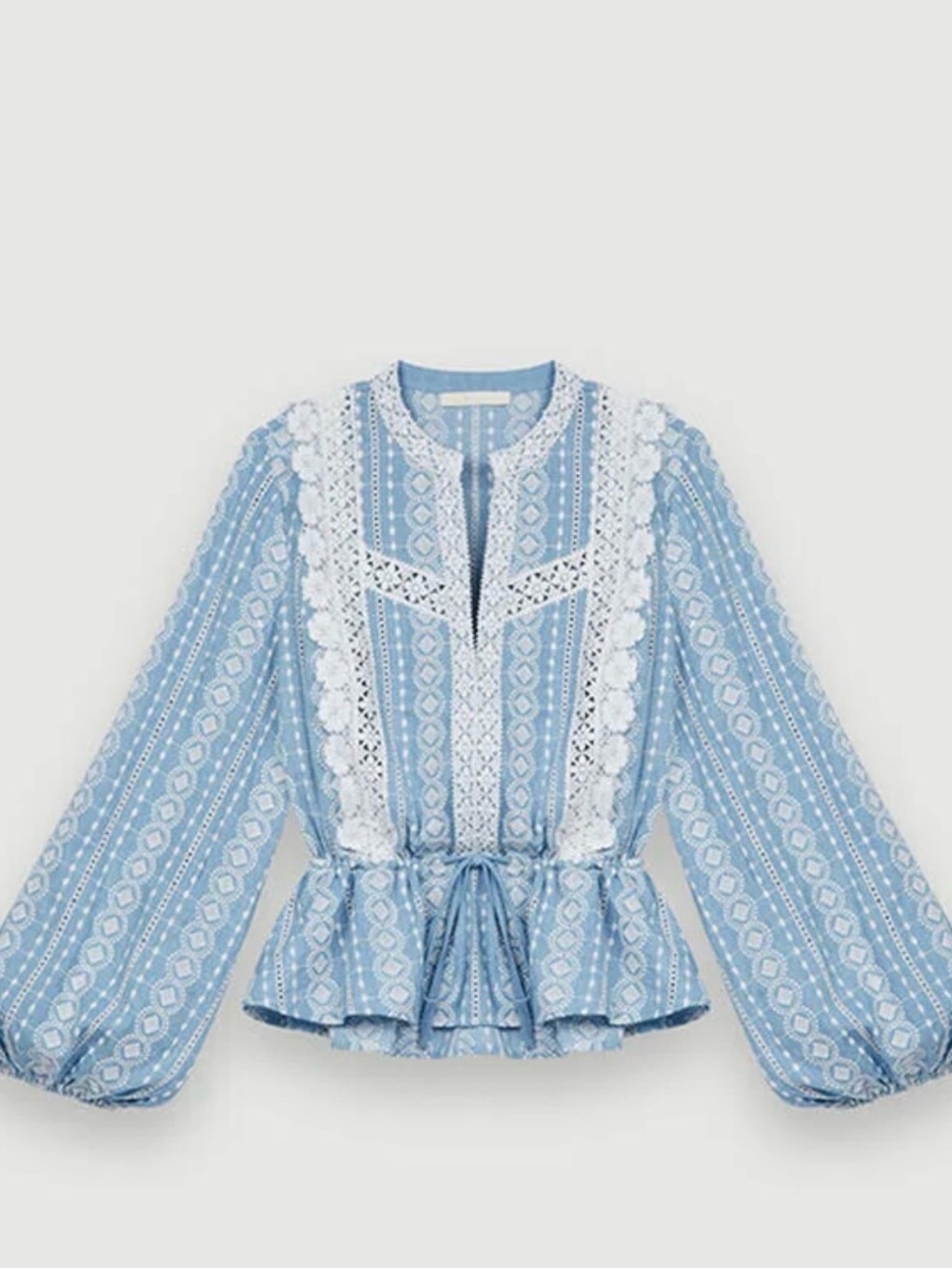Maje Laviata Lace Embroidered Cotton Blouse - Size 1 (S) - NWOT